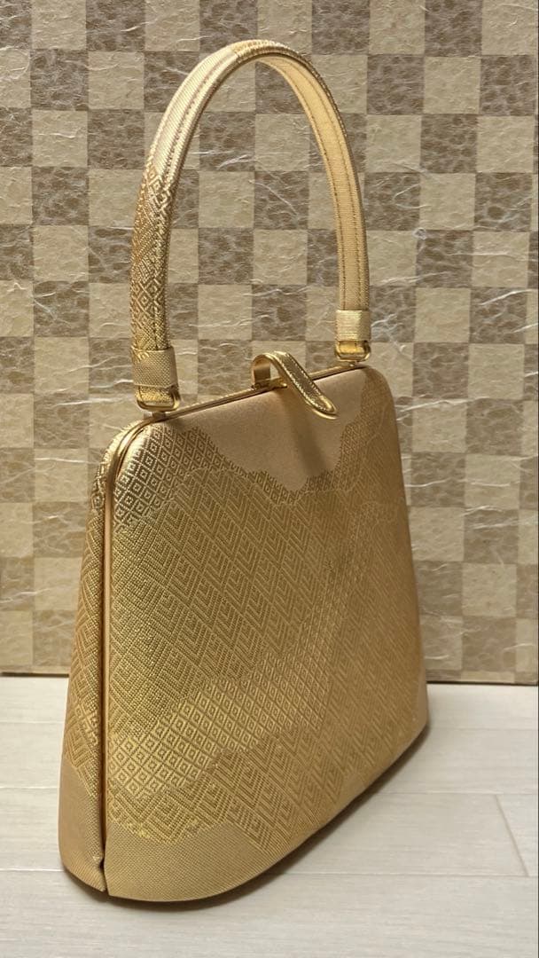 《美品・箱付き》東京胡蝶　草履バッグセット　帯地　ゴールド　二石草履フォーマル