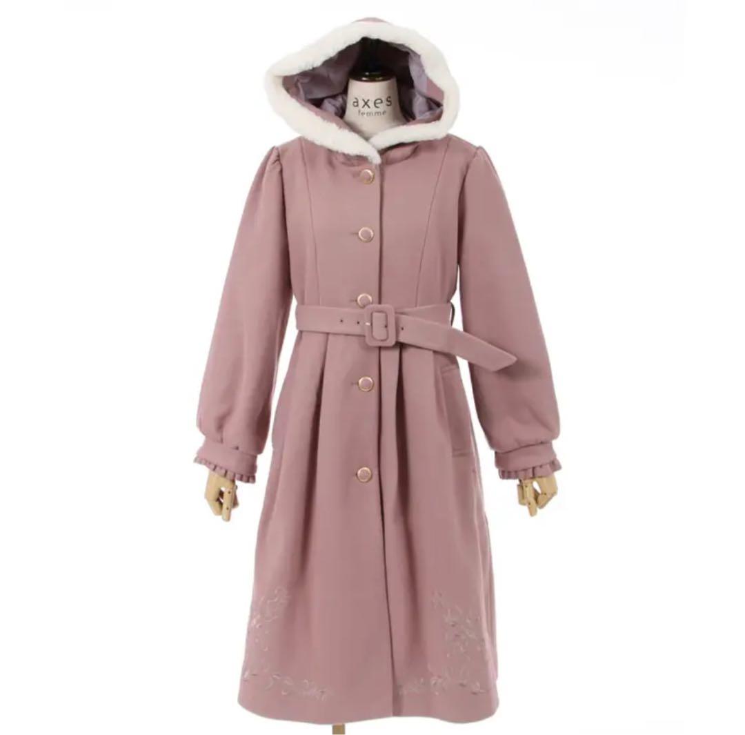 完全新品未開封品 axes femme 額縁風刺繍付コート M ピンク - メルカリ