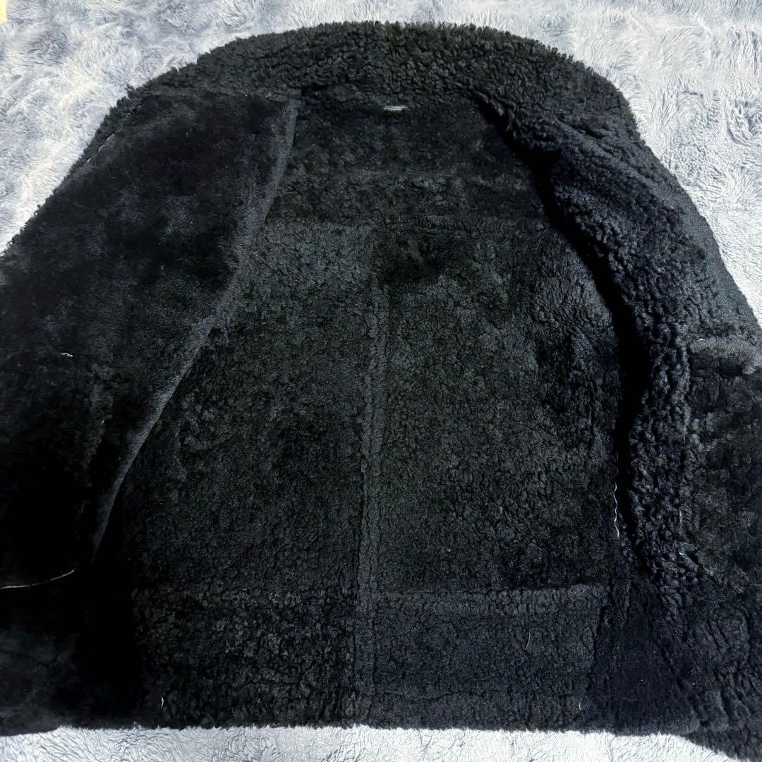 B-3 フライトジャケット リアルムートン ブラックレザー 本革 S-M相当