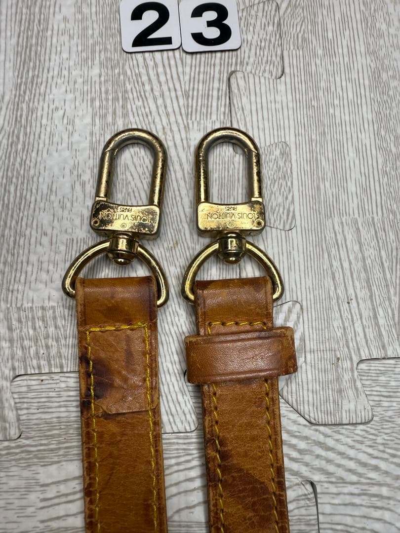 ルイヴィトン ショルダーストラップ ヌメ革 ゴールド金具 10段階調節