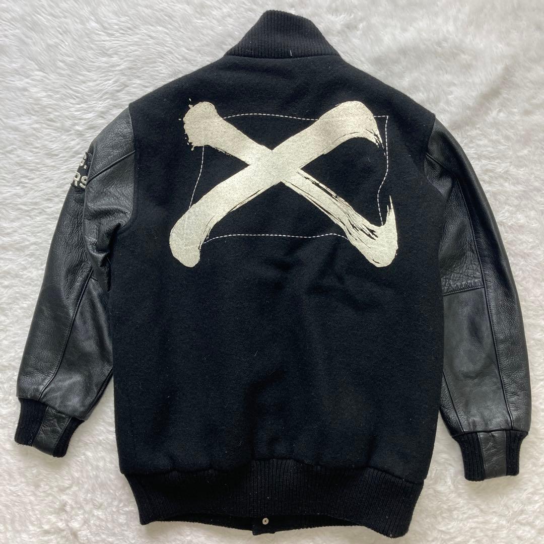 極美品☆GDC スタジャン レザー切り替え バックロゴ クロスボーン M位