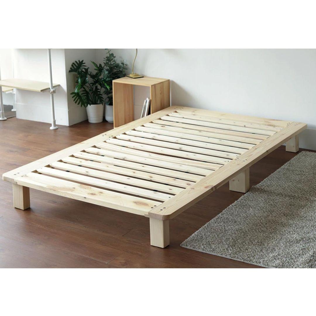 DEWEL シングル/セミダブル ベッドフレーム2つセット 無垢材 組立 Amazon｜DEWEL ベッドフレーム シングル 幅100×長さ200×高さ20cm 木製