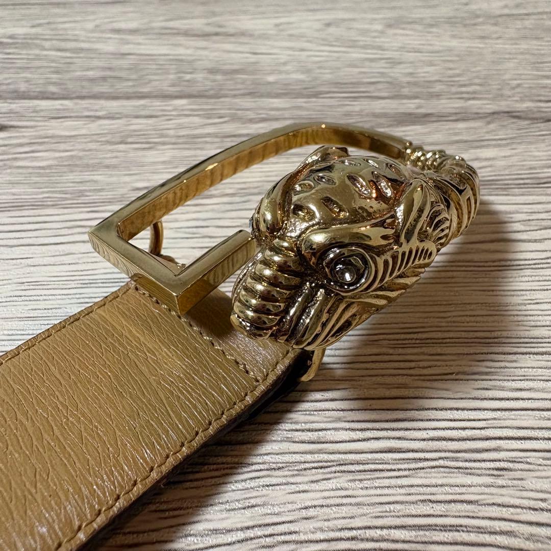 GUCCI ベルト タイガーバックル レザーベルト - メルカリ