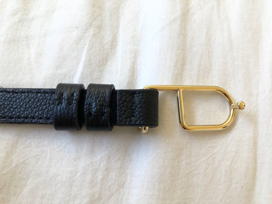極美品☆POLENE ポレーヌ スキニー Umi ベルト ブラックテクスチャード