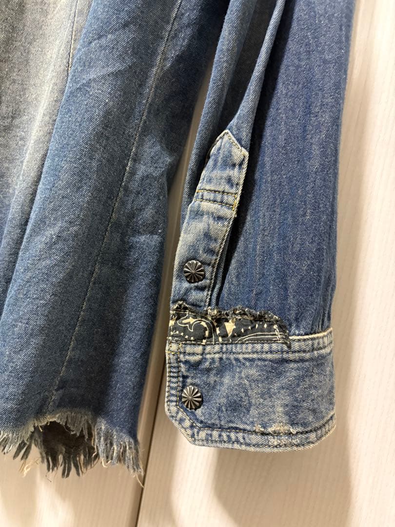 14thaddiction デニムシャツ サイズ2 M スリム フレイドヘム - メルカリ