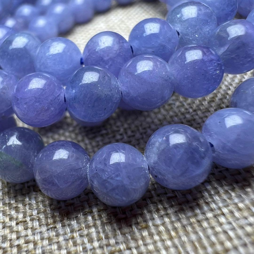 高品質 タンザナイト 5.5mm 54cm 3連ブレスレット 天然石