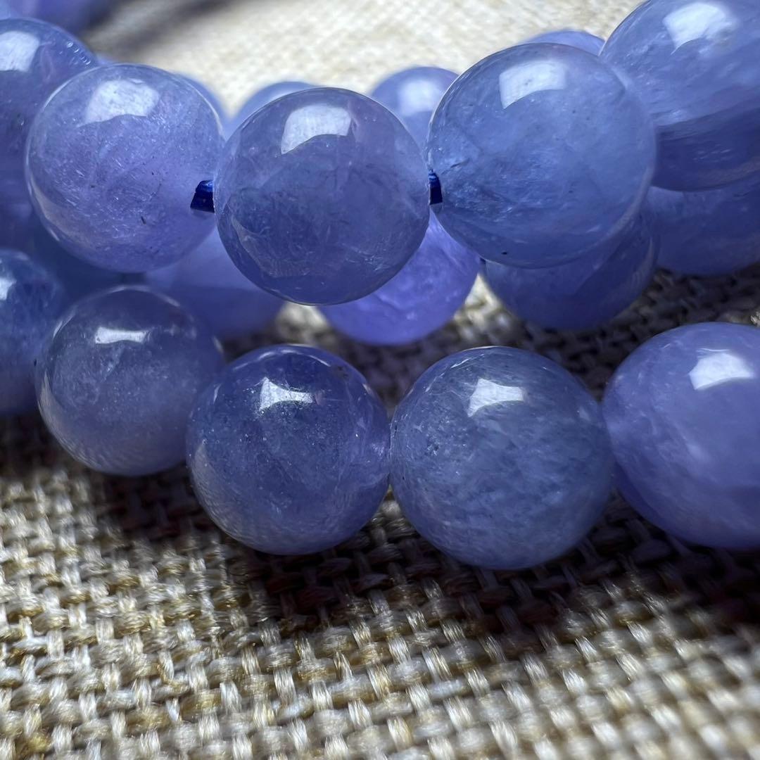 高品質 タンザナイト 5.5mm 54cm 3連ブレスレット 天然石