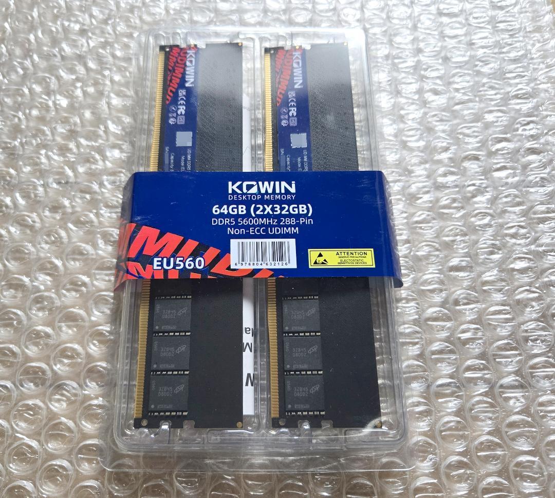 新品 KOWIN DDR5 EU5600 64GB CL46 Micronチップ - メルカリ
