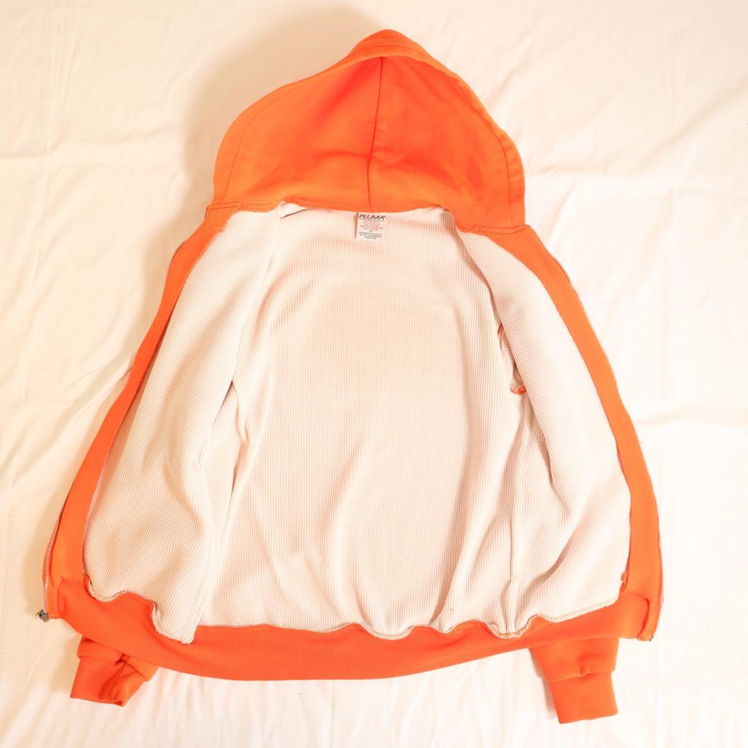 90s PLUMA ダブルフェイス サーマル ジップアップパーカー オレンジ