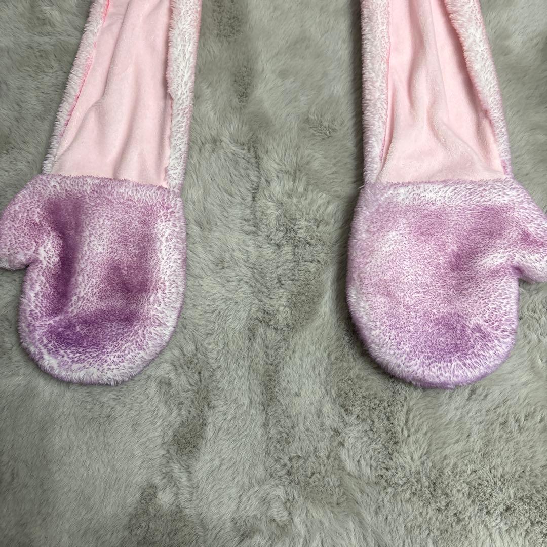 ディズニー ファンキャップ マフラー 紫 パープル ピンク ミニー