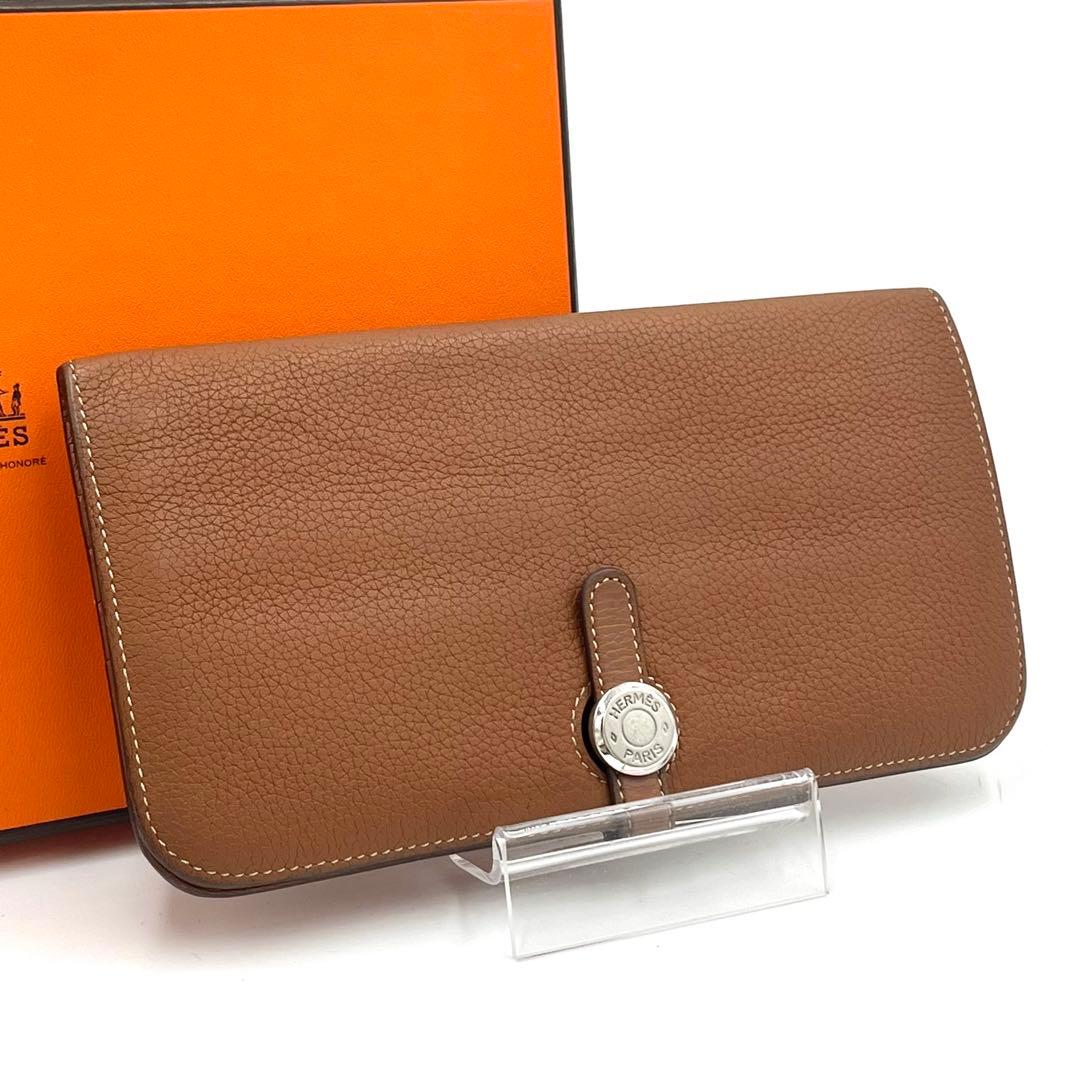 HERMES エルメス ドゴンロング ブラウン シルバー Ｃ刻印 HERMES（エルメス） ［銀座店］HERMES ドゴン GM □K刻印 2007年製