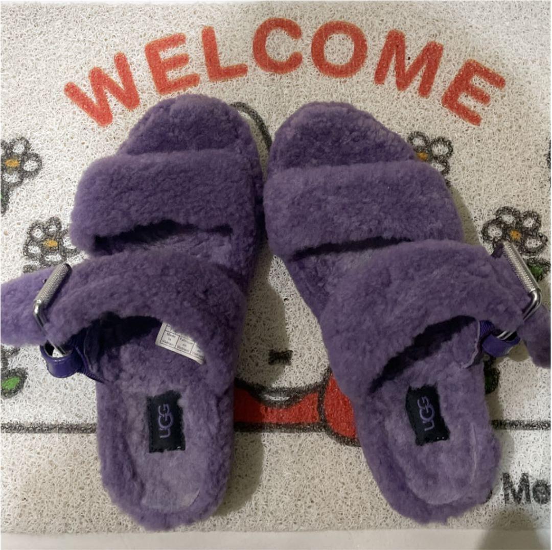 UGG正規店購入品 ボアサンダル ファーサンダル パープル 紫 - メルカリ