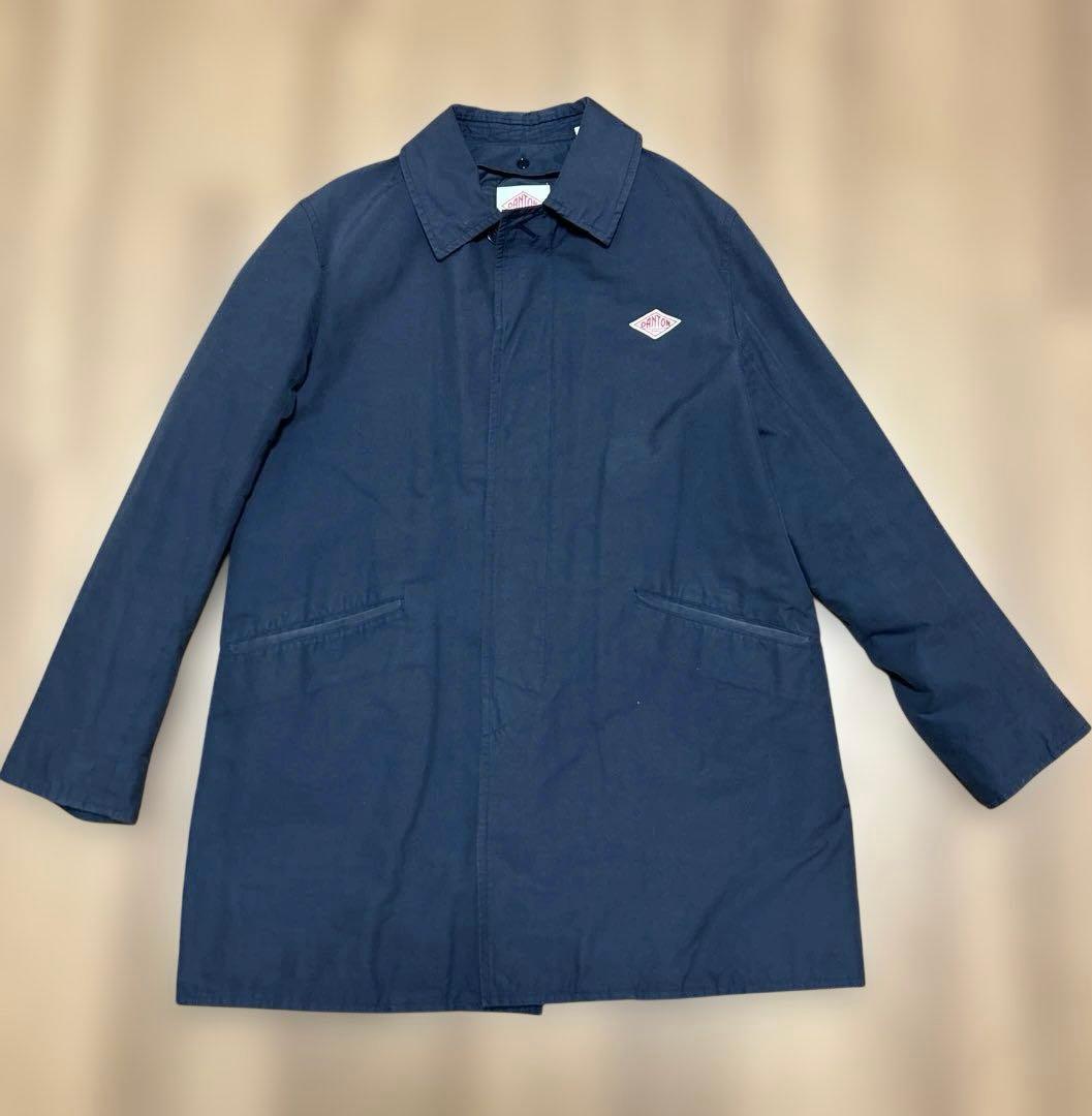 Danton】 ステンカラーコート ネイビー 38 - メルカリ