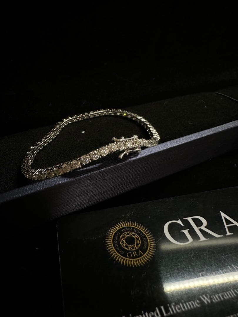 最高級モアサナイト テニスブレスレット シルバー 16センチ 0.06ct