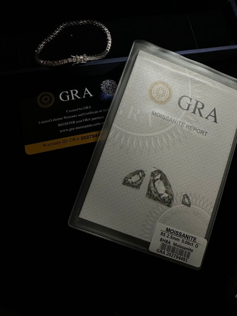 最高級モアサナイト テニスブレスレット シルバー 16センチ 0.06ct