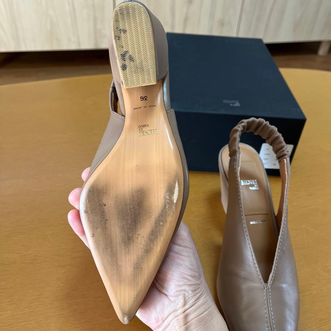 お値下げ❗️］HENRI EN VARGO ベージュ ポインテッドトゥヒール