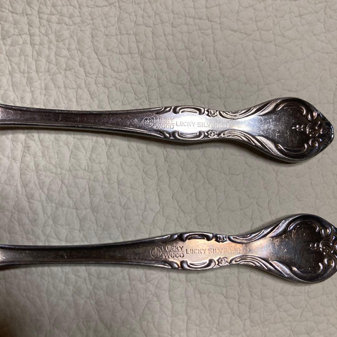 ラッキーウッド ティースプーン2本LUCKY SILVERED 13.1×2.7 - メルカリ