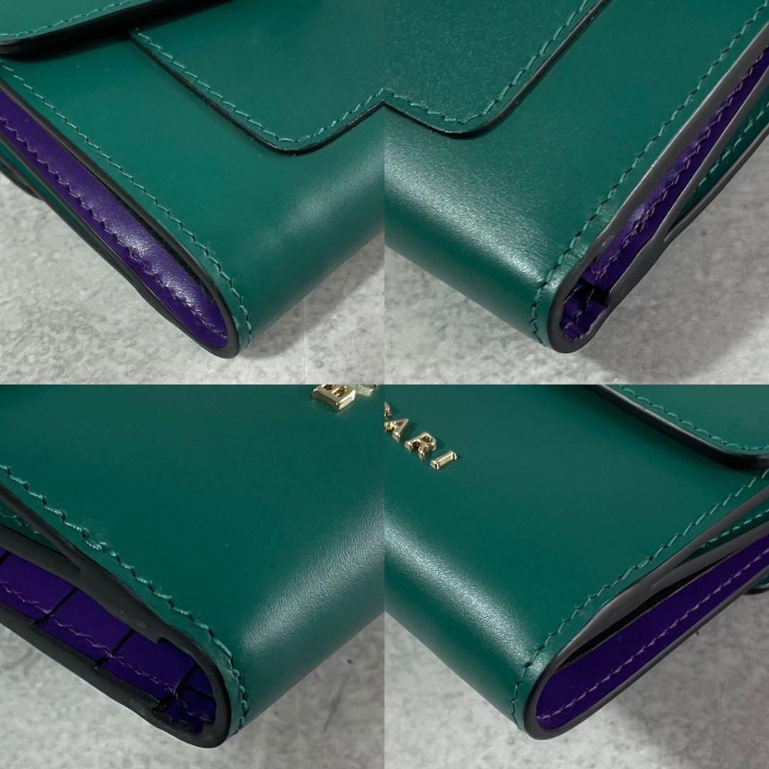 未使用級】ブルガリ 三つ折り 財布 セルペンティ ロゴ レザー 本革