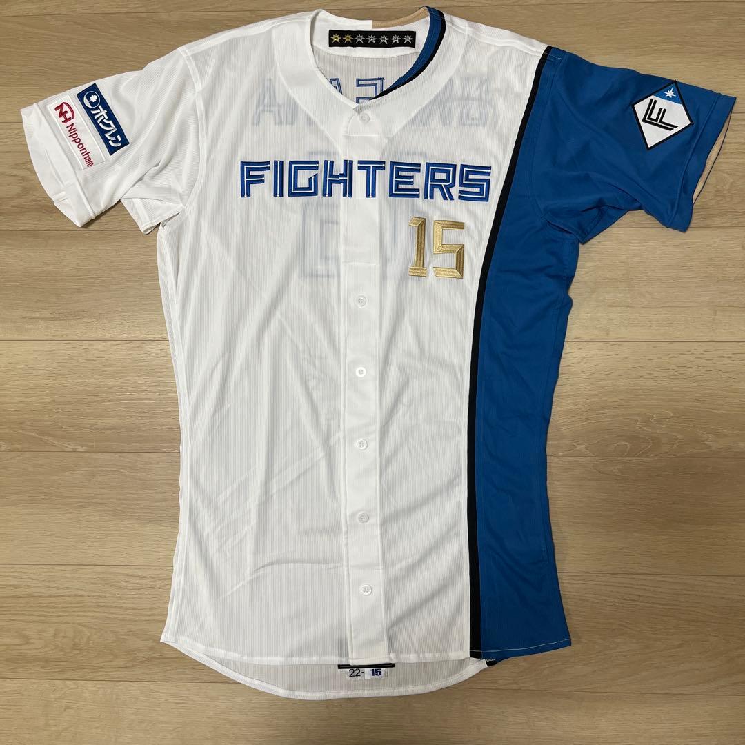 北海道日本ハムファイターズ 上沢 実使用ホームユニフォーム 直筆