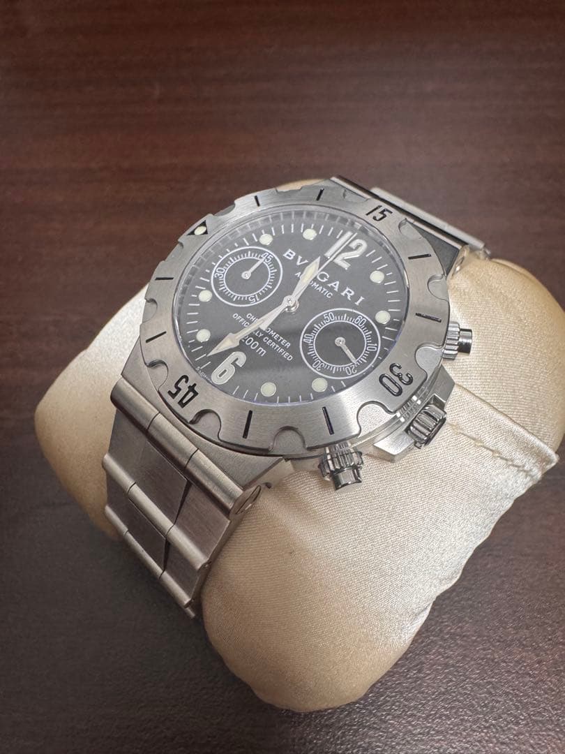 BVLGARI SCB38S 2024/7オーバーホール済/フルコマ BVLGARI Diagono Scuba Chronograph Watch Stainless Steel SCB38S
