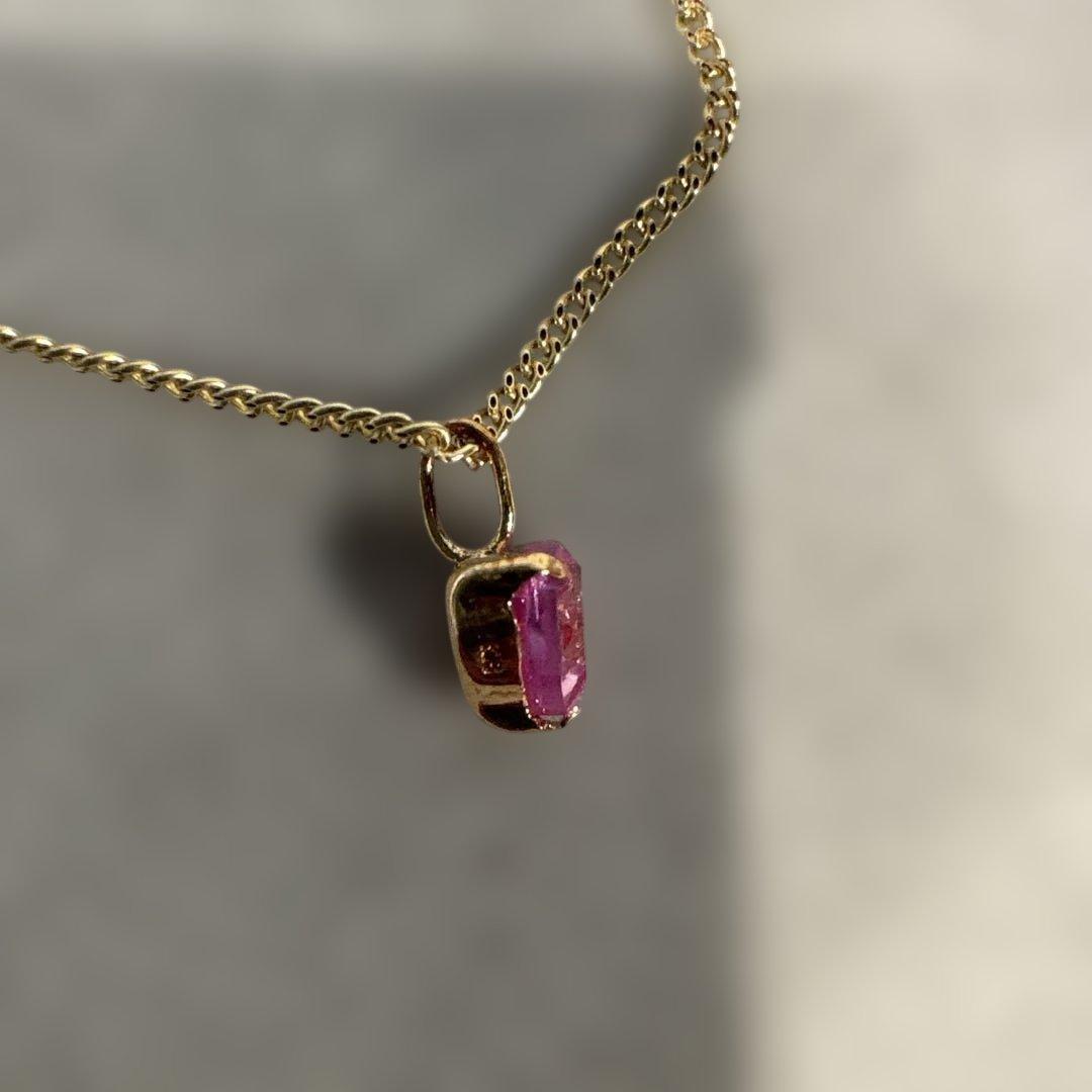 ニ*コ様 ピンクサファイア　ハート型ネックレストップ　k18 0.60ct