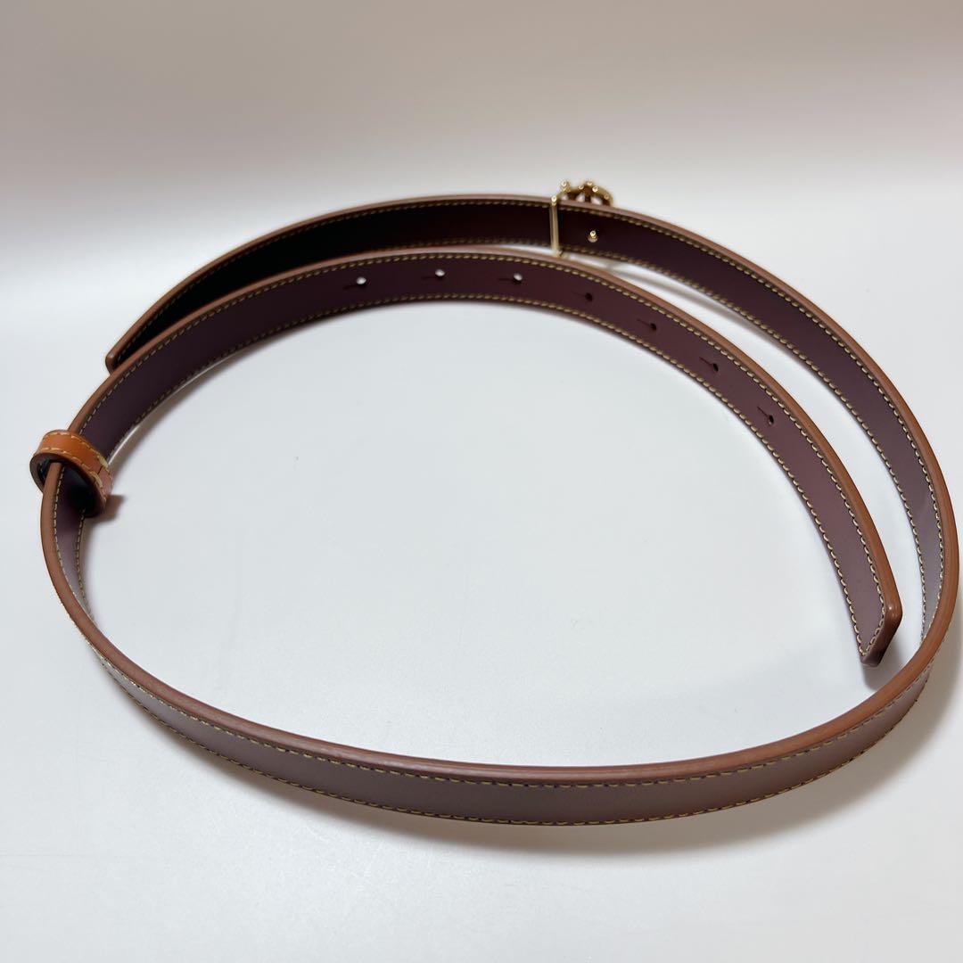 《極美品》バーバリー リバーシブル TBベルト レザー ブラウン ゴールド