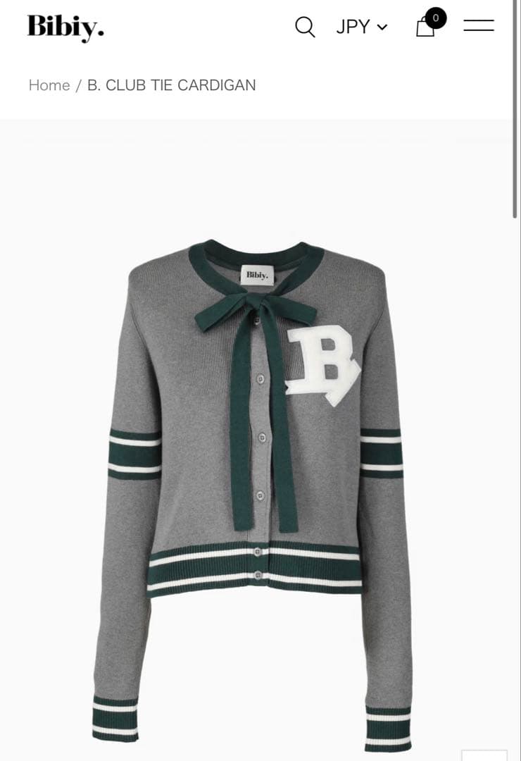 Bibiy B. CLUB TIE CARDIGAN グレー - メルカリ