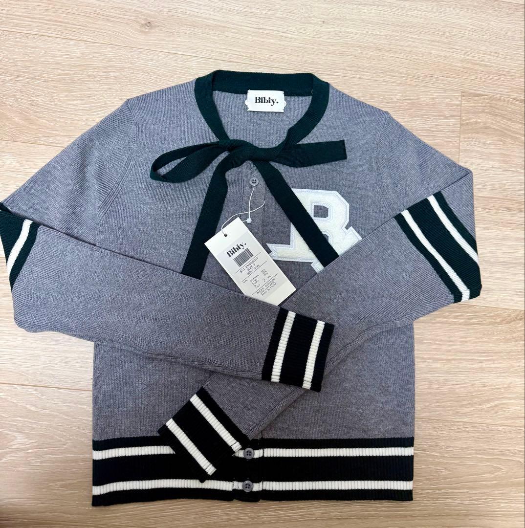 Bibiy B. CLUB TIE CARDIGAN グレー - メルカリ