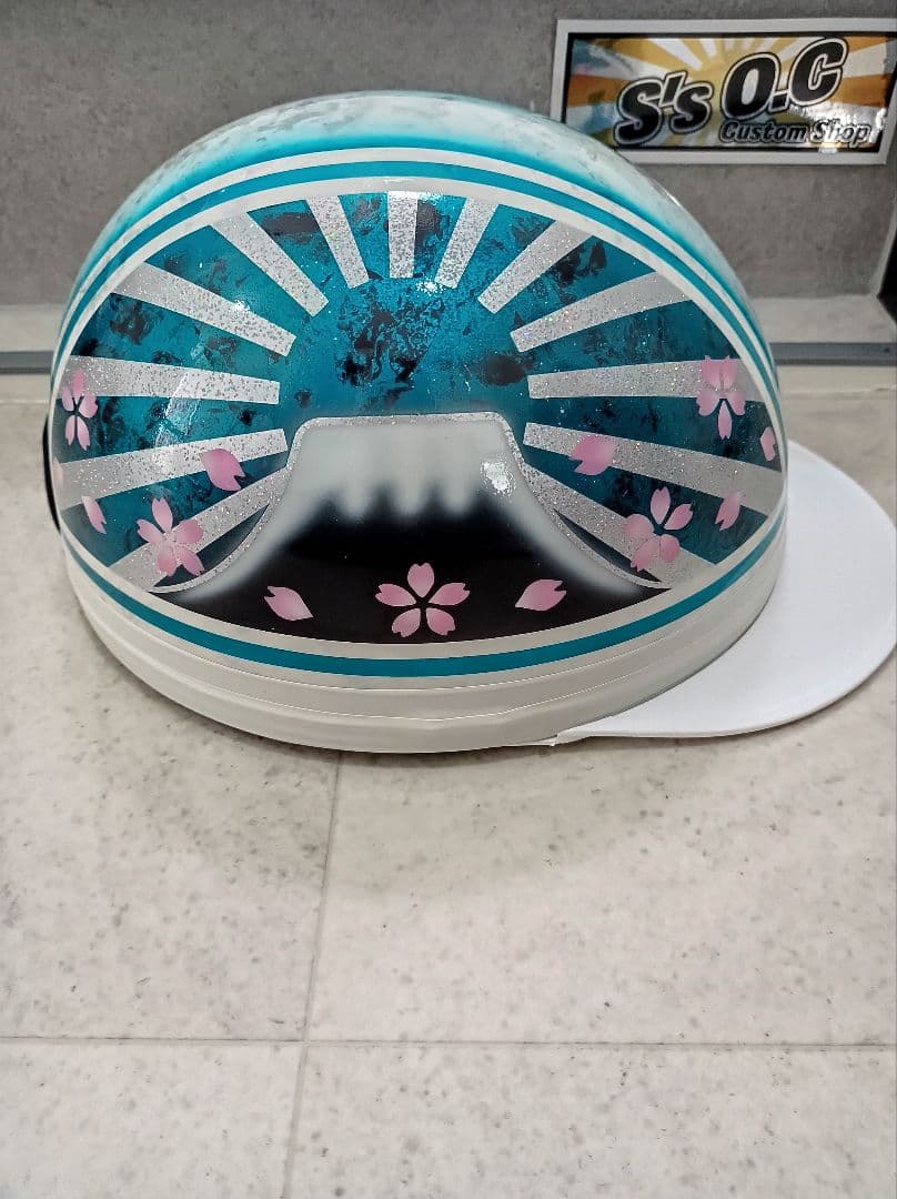 カスタムコルク半 ラップ塗装✘Candyターコイズブルーラップ 七色ラメ