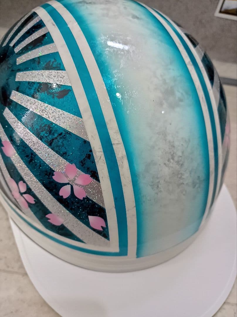 カスタムコルク半 ラップ塗装✘Candyターコイズブルーラップ 七色ラメ