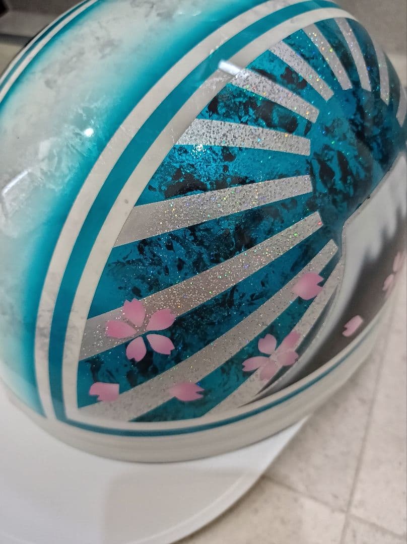 カスタムコルク半 ラップ塗装✘Candyターコイズブルーラップ 七色ラメ
