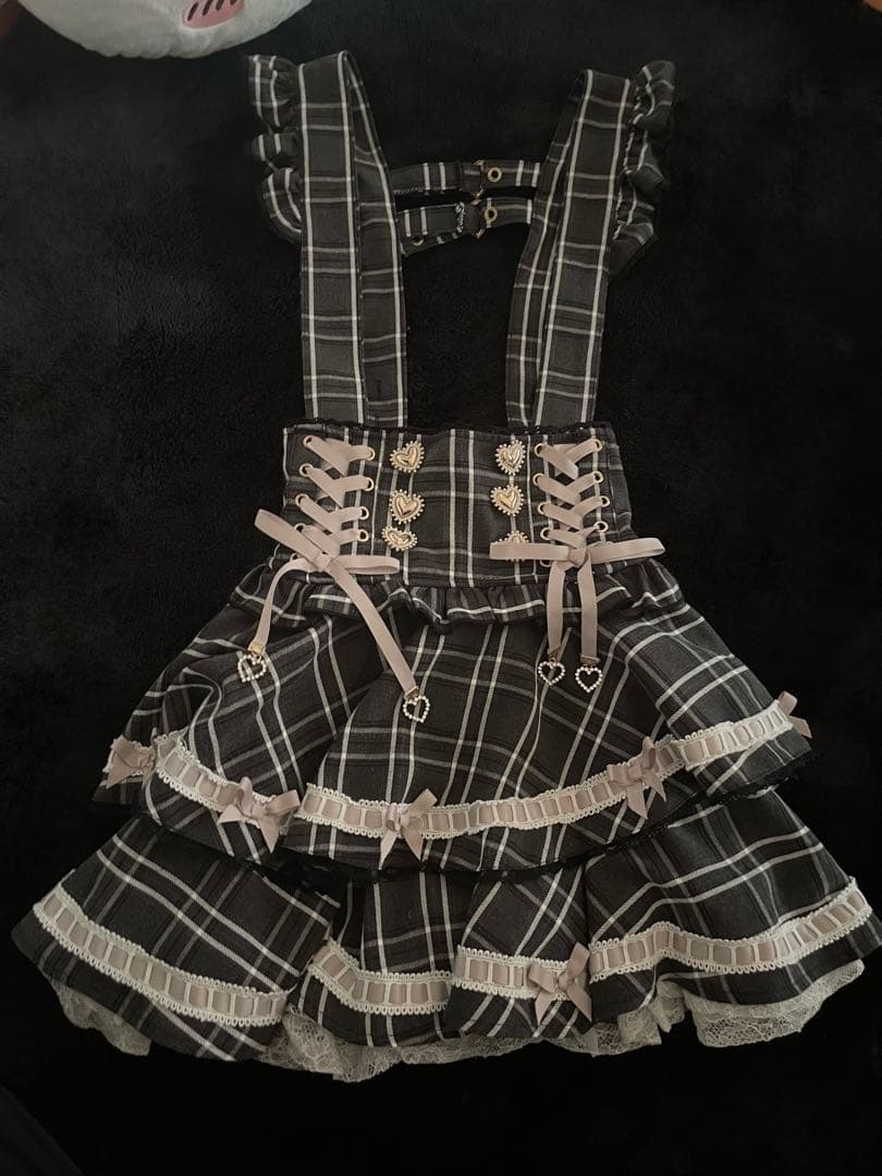 LIZLISA はしごリボンギンガムティアードスカパン ブラック - メルカリ