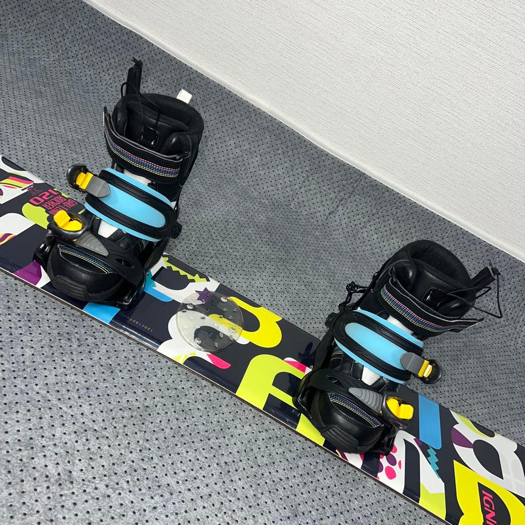 7-8使用 キッズスノーボード120cm IGNIO GRV×バイン×ブーツ - メルカリ