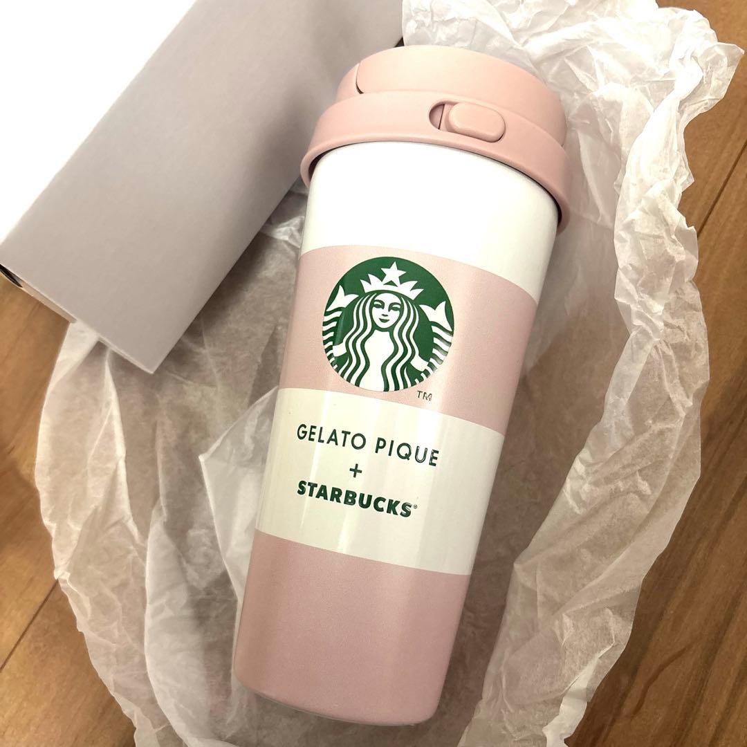 新品☆スタバ ジェラートピケ ボーダーステンレスTOGOボトル ソフト