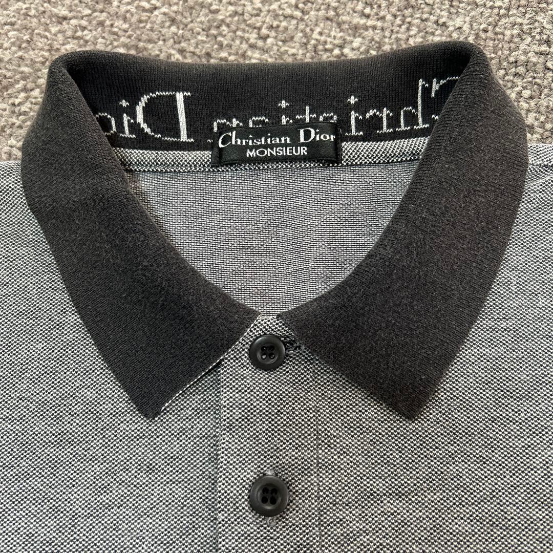 希少 クリスチャンディオール ポロシャツ 黒 L 襟裏ロゴ オールド レア