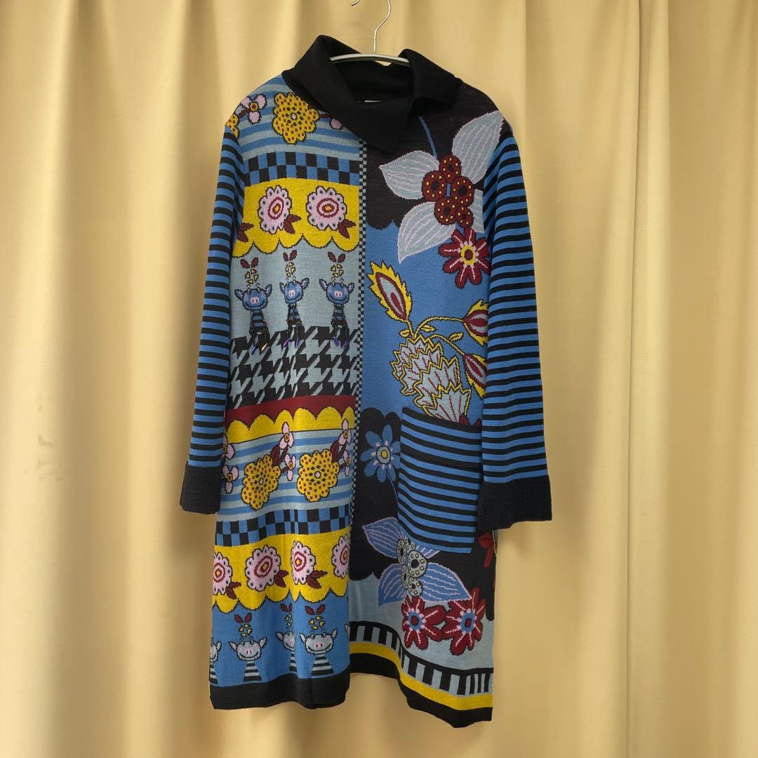 アルベロベロ　カラフルなニットワンピース　長袖 ADAM ET ROPE'（アダムエロペ） ワンピース ボレロドッキングニット