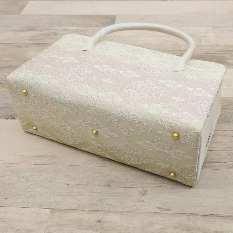 《和装バッグ◆花しおり 有職菱文様 利休バッグ アイボリー　礼装用◆Z9-12》