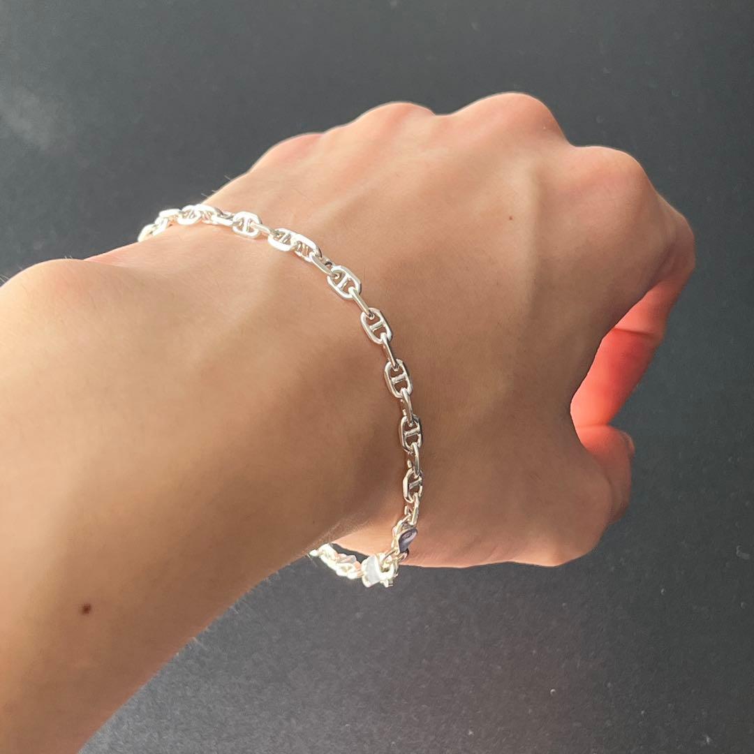 シルバー925 アンカーチェーン マリーナチェーン ブレスレット 20cm3mm
