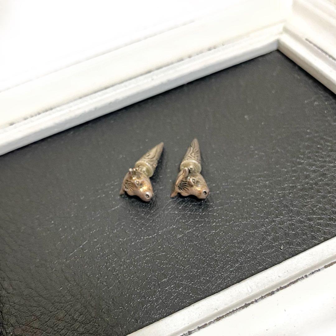 廃盤】GUCCI アンガーフォレスト ブルヘッド ピアス シルバー 925