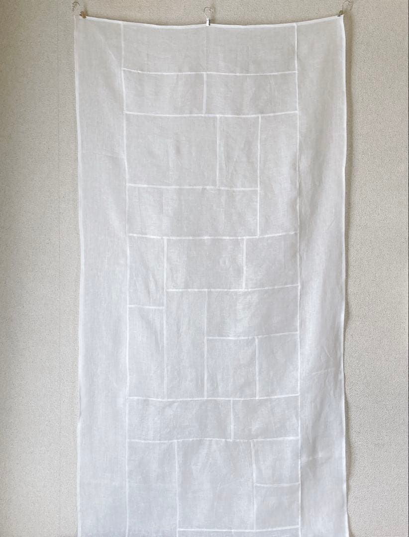 ポジャギ　153×71 オフホワイトリネン　No.206 大判サイズ 新しいポジャギ(白) 正方形100×100 | Pay ID