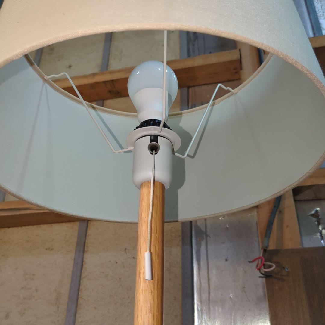 廃盤！美品！無印良品 LED麻シェードフロアライト 照明 オーク材