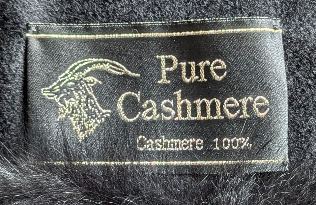 ツカキ ポンチョ カシミヤ100% ケープ 黒 フォックスファー 日本製 美