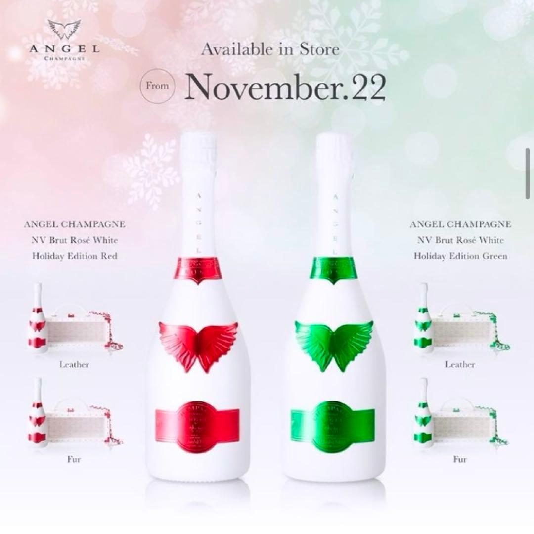 エンジェル シャンパン レッド 赤 レザー 2024年 クリスマス ホリデー