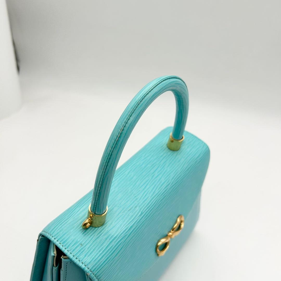 美品&入手困難 ハナエモリ ショルダーバッグ 2way レザー ブルー