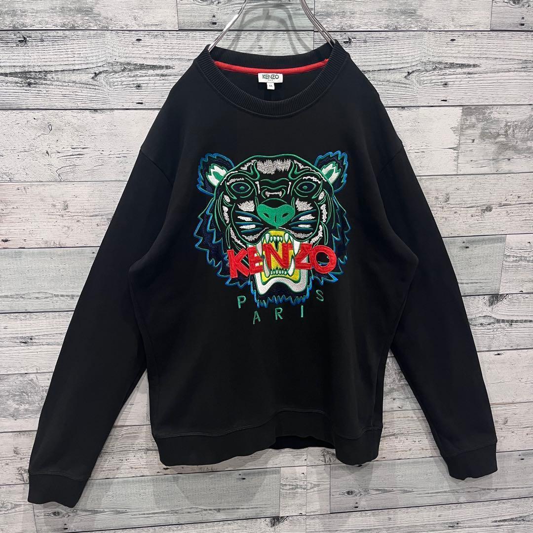 t121【人気】ケンゾー 虎顔 刺繍 ビッグ ロゴ スウェット 入手困難