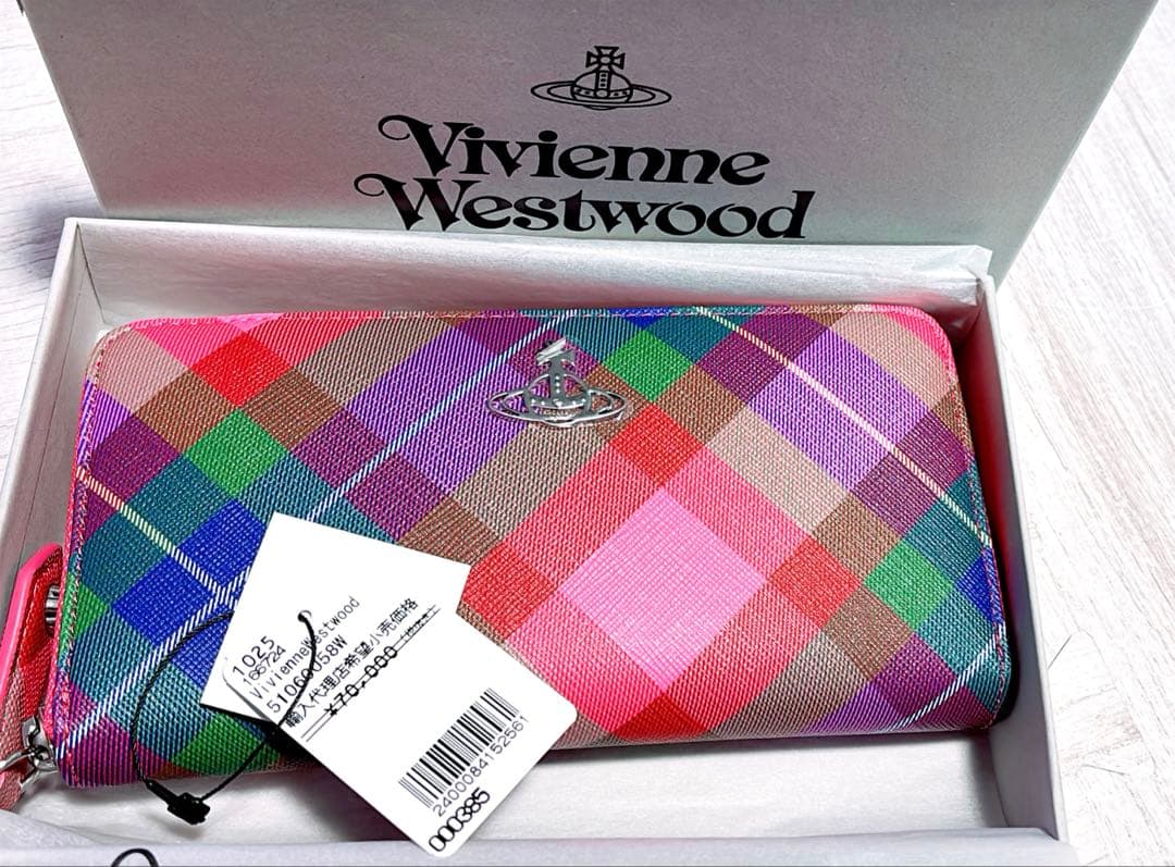 な*s様 ヴィヴィアン カラフルチェック柄 長財布 S115204342 - 小物