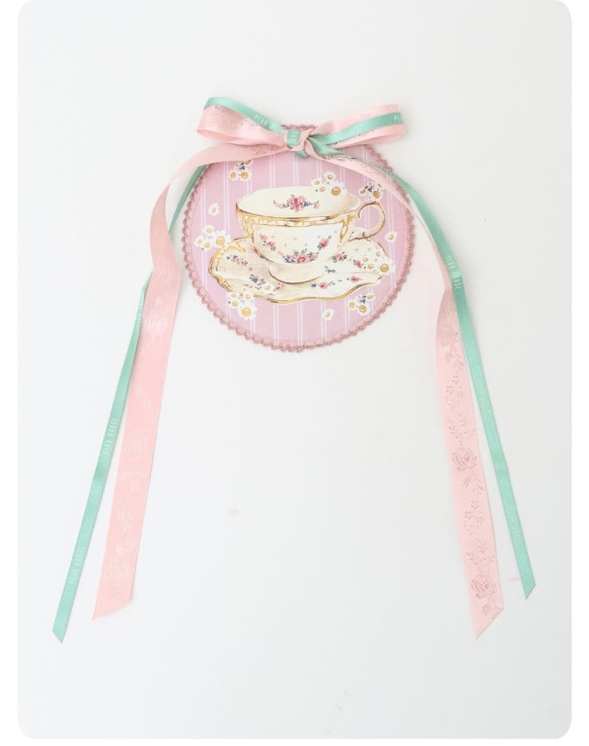 【新品未使用】ピンクハウス/ティーカップワッペンブローチ PINK HOUSE LIFE STYLE】アーカイブプリントカップ＆ソーサー｜ピンク