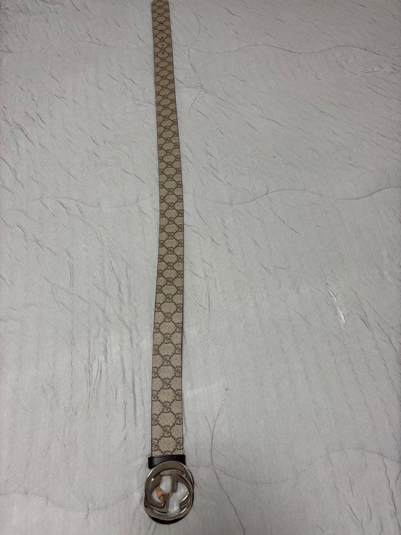 GUCCI ベージュレザー ベルト 90-36 GUCCI - 【GUCCI】グッチ インターロッキングGバックルベルト 36/90
