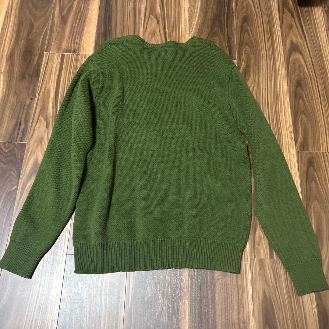 オリーブグリーン ニットセーター 「have a good time」