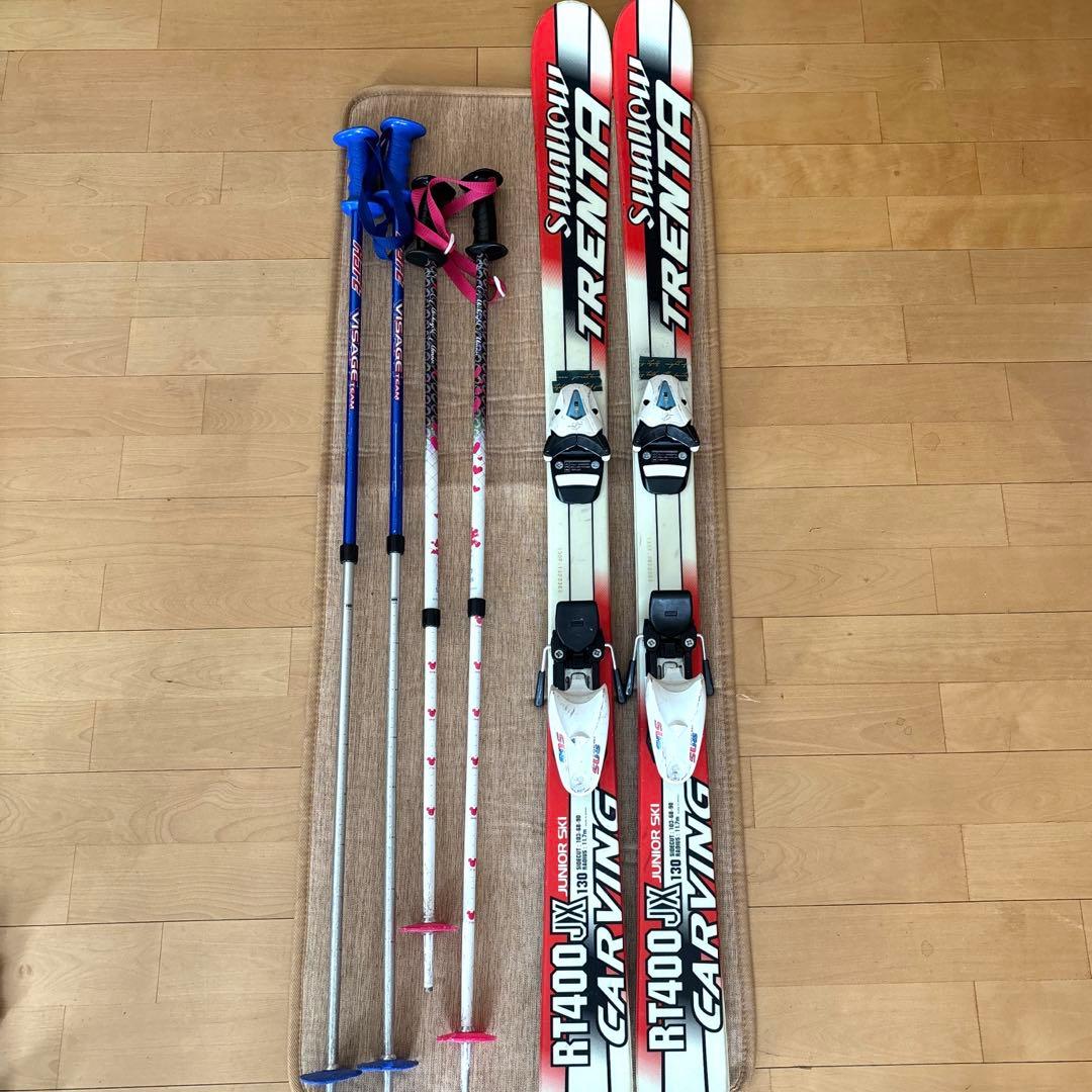 Swallow ジュニアスキー 130cm ＆ 伸縮ポール2セット - メルカリ